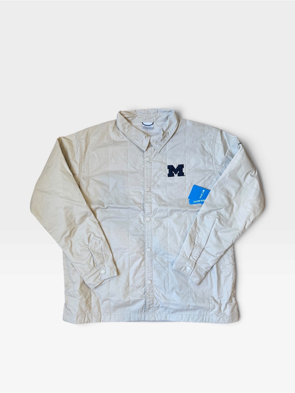 Unbranded Cream Coach Jacket with Navy 'M' Patch